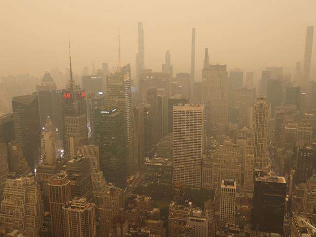 Así luce Nueva York tras cubrirse de humo por incendios en Canadá