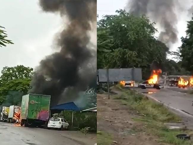 Incendian 13 vehículos en carretera de Veracruz