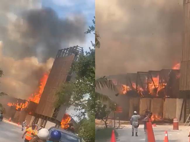 Se incendian palapas del Parque del Jaguar, en Tulum