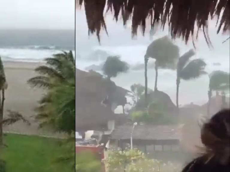 Así fue el momento en que el huracán Agatha tocó tierra | VIDEOS