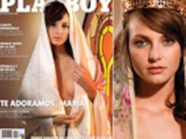 Publica Playboy fotos que representan a la Virgen semi-desnuda
