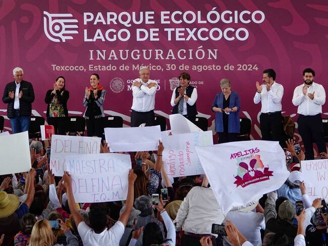Inauguran López Obrador y Sheinbaum el Parque Ecológico Lago de Texcoco
