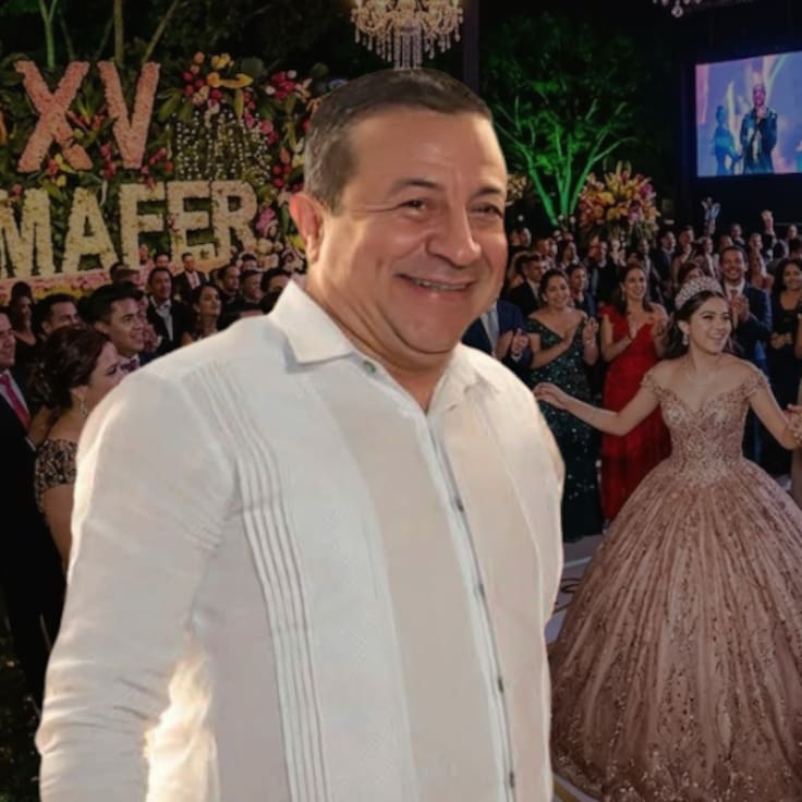 Padre de la quinceañera de Tabasco debe millones al fisco, pero gastó una fortuna en los XV años de Mafer