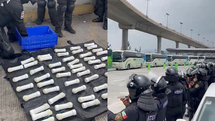 Encuentran una caja con 59 explosivos en un camión que iba al plantón de la CNTE