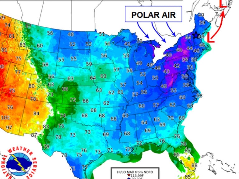 Por vórtice polar Estados Unidos podría tener temperaturas extremas