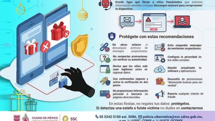 Alerta SSC por fraudes navideños en redes con supuestos regalos