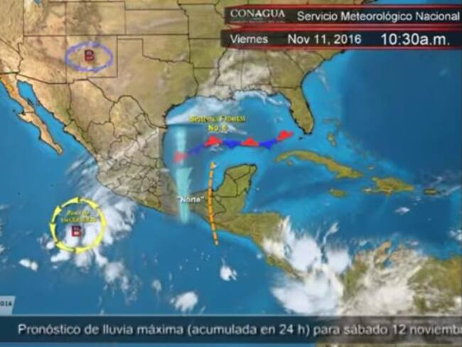 Pronóstico del Tiempo del 12 y 13 de noviembre