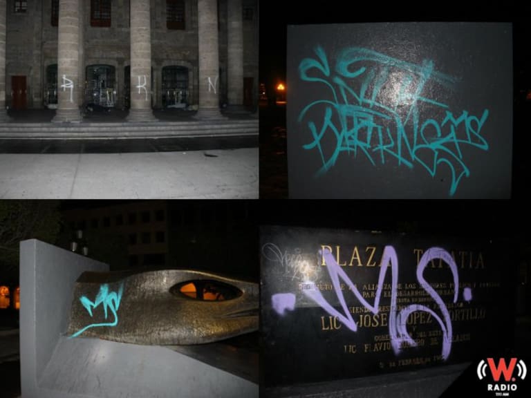 Liberan a los jóvenes que grafitearon el Teatro Degollado