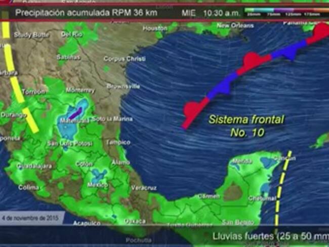 Pronóstico del tiempo del 04 de noviembre