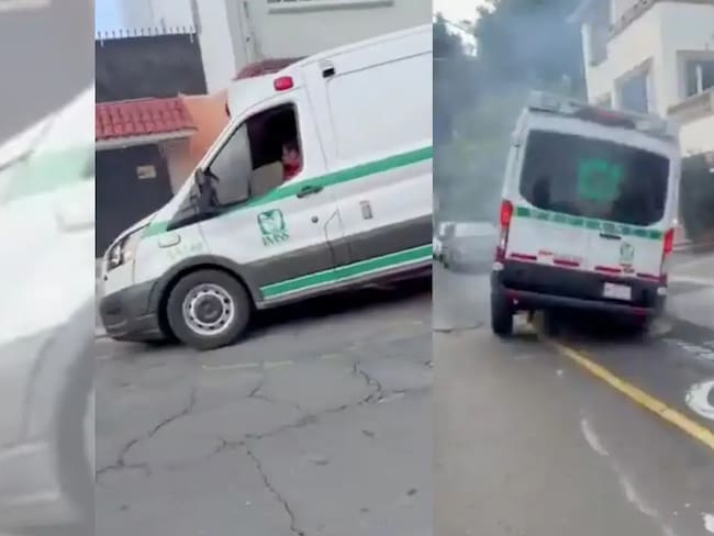 Chofer de ambulancia del IMSS conduce ebrio en Azcapotzalco; atropella a peatón y choca contra varios vehículos