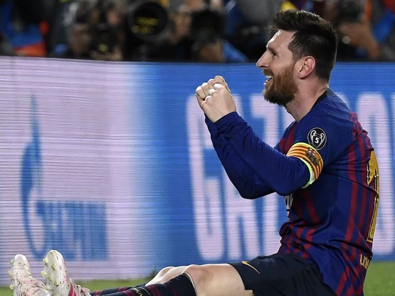 Lionel Messi festeja su gol
