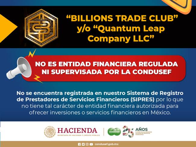 Alerta Condusef sobre Billions Trade Club y denuncian falta de pagos