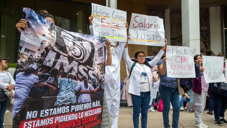 Trabajadores del IMSS continúan movilizaciones y llaman a consulta salarial el próximo 14 de octubre