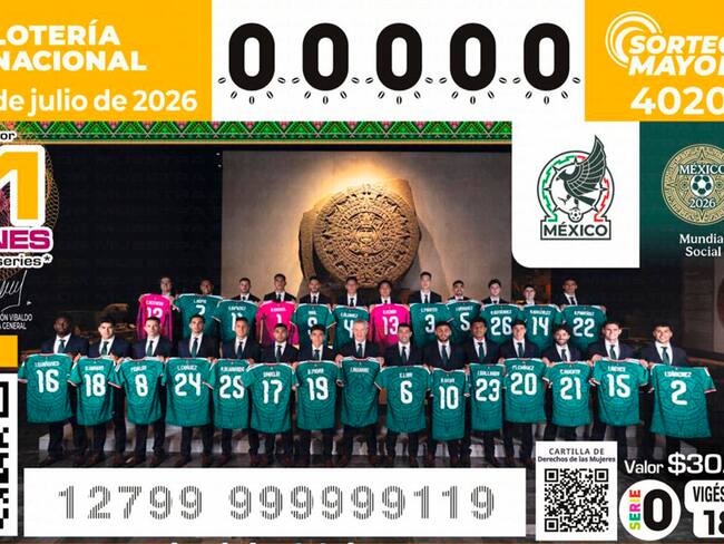 Sale a la venta el cachito de la Selección Nacional de Futbol 2026 emitido por Lotería Nacional