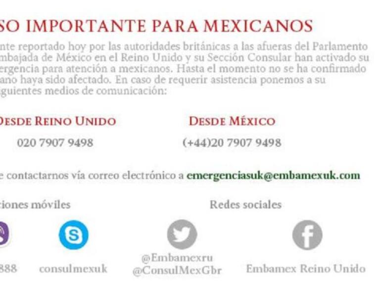 Embajada mexicana activa protocolo de emergencia tras tiroteo en Londres