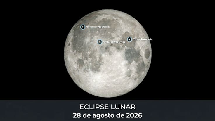 Eclipse lunar agosto 2026: El mapa de la NASA para saber qué ver en la Luna durante el fenómeno