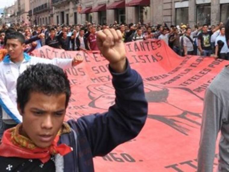 Normalistas liberados en Michoacán. Marco Aguilera, subprocurador de Michoacán