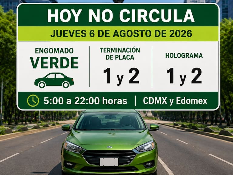 Hoy No Circula del jueves 6 de agosto: estos vehículos con placas 1 y 2 no podrán circular en CDMX y Edomex. IA