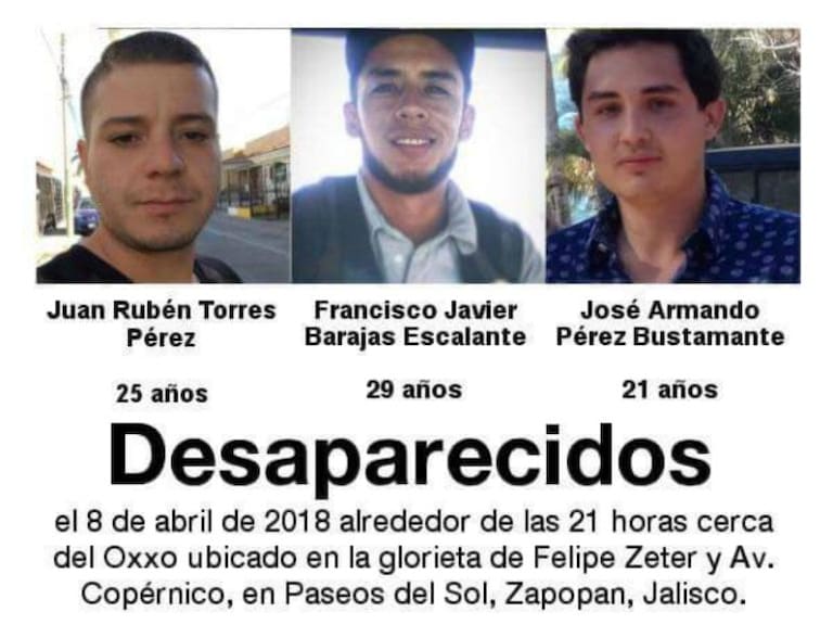 FGJ continúa la investigación tras la aparición de tres jóvenes desaparecidos