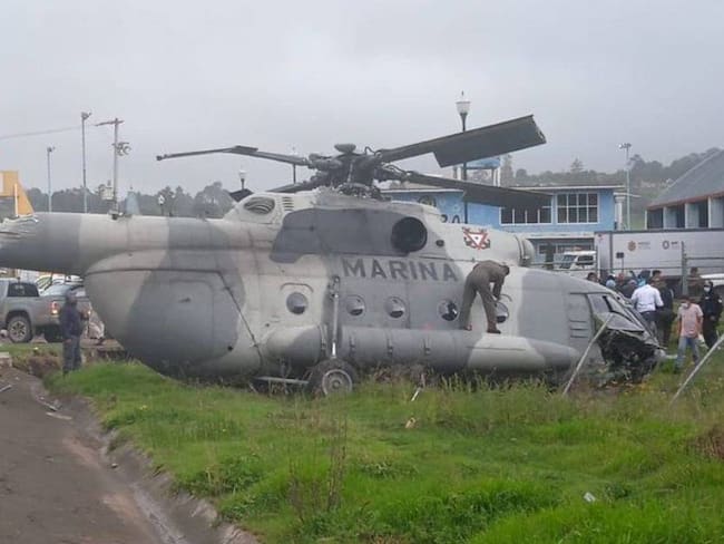 Se desploma helicóptero de la Marina en Hidalgo