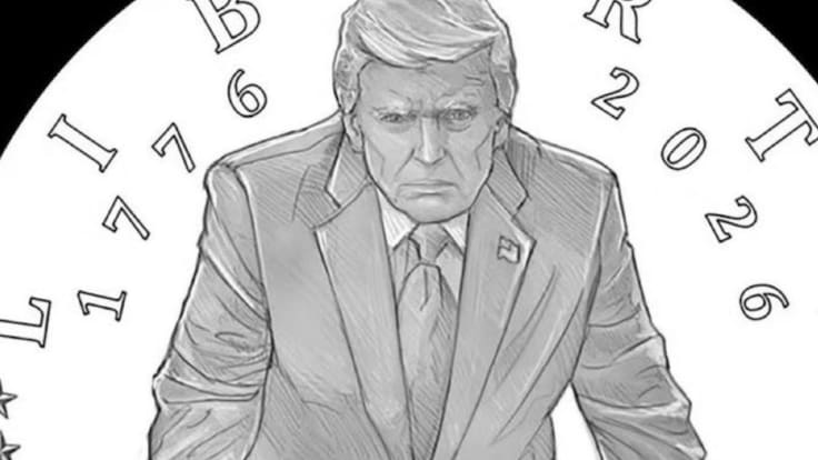 Moneda conmemorativa de Trump: Aprueban pieza de oro de 24 quilates con polémico rostro del presidente
