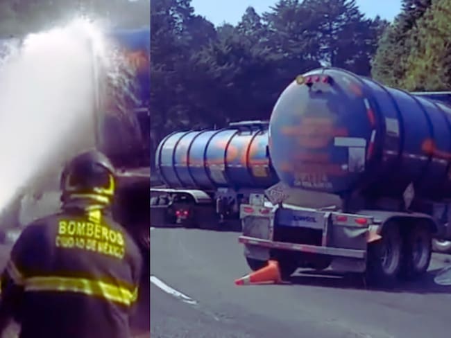 Pipa atorada: ¿Qué pasó en la carretera México-Toluca que ambos sentidos siguen bloqueados?