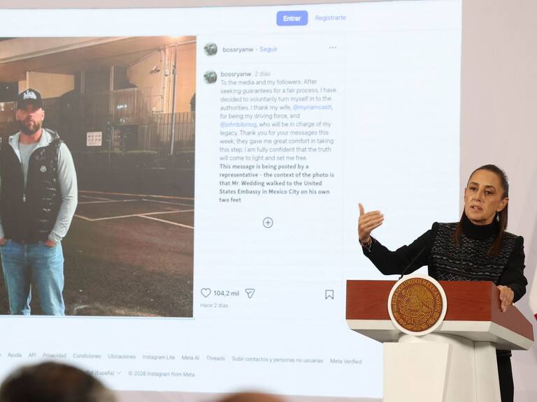 Afirmó la presidenta de México, Claudia Sheinbaum que "no hay operaciones conjuntas" de Estados Unidos-México y que Ryan Wedding se entregó.