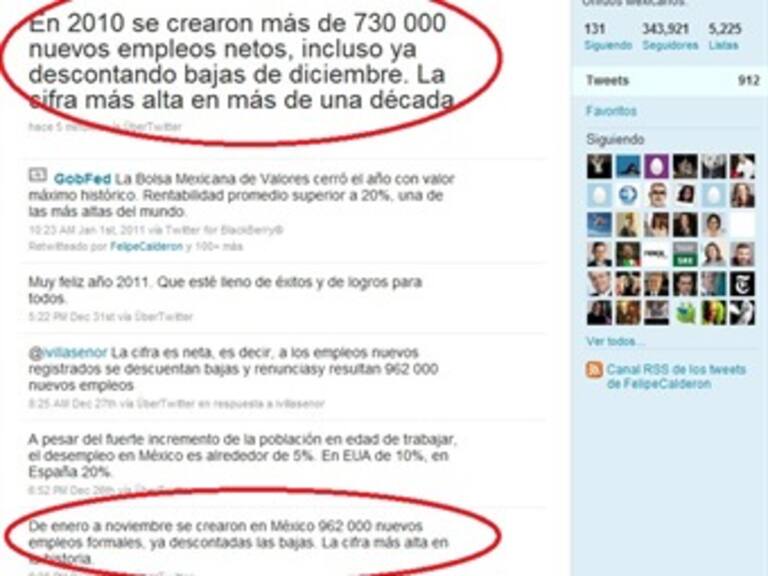 Corrige Calderón cifra de empleos