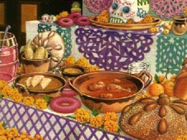 Ofrenda de Día de Muertos ceremonia agricola