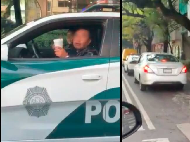Policía de la CDMX se enoja porque no lo dejan desayunar agusto en ciclovía