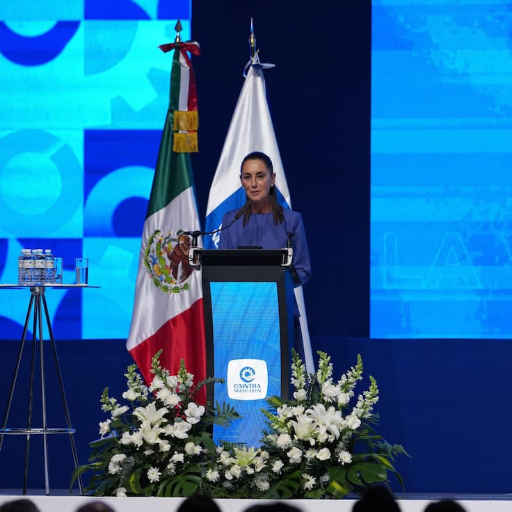 Ante CAINTRA, Sheinbaum destaca avances en T-MEC y llama a unidad frente a retos económicos globales