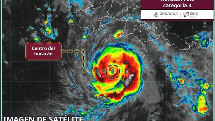 Huracán Polo se degrada a categoría 4 frente a las costas del Pacífico; provocará lluvias intensas y olas de hasta 9 metros