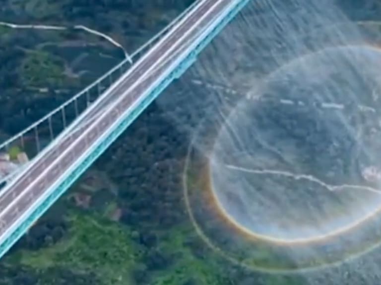 No es una ilusión: así se formó el arcoíris circular bajo el puente de Huajiang. IG