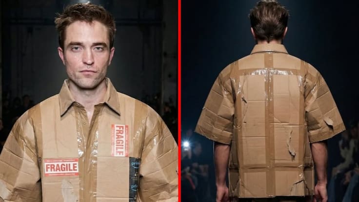 ¿Balenciaga lanzó un traje de cartón? La verdad detrás de la imagen viral con la imagen de Robert Pattinson