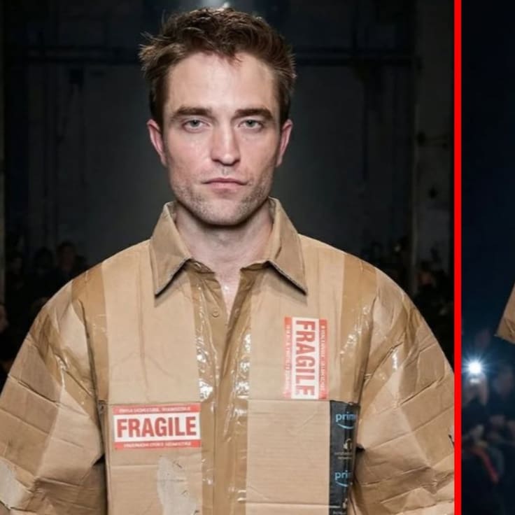 ¿Balenciaga lanzó un traje de cartón? La verdad detrás de la imagen viral con la imagen de Robert Pattinson