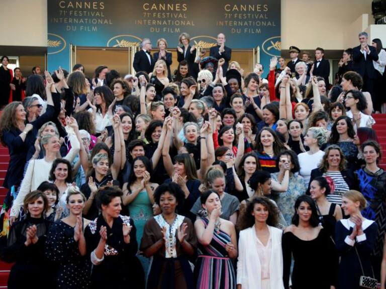 Protesta en la alfombra de los Cannes