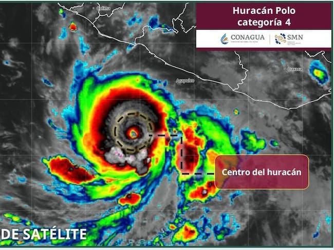 Huracán Polo se intensifica a categoría 5 frente a las costas del Pacífico