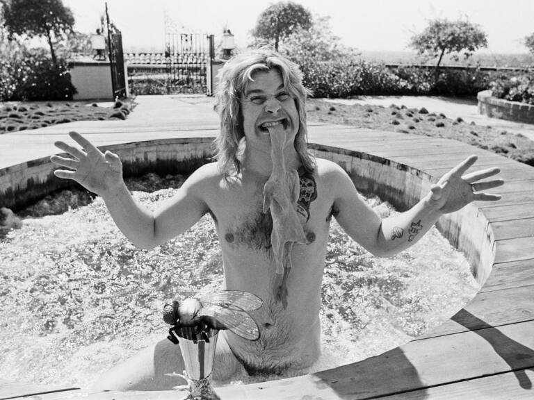 Ozzy Osbourne, Former Lead Singer Of Black Sabbath, In His Hot Tub In The garden Of His Luxury Home In Beverly Hills, California.April 1982.