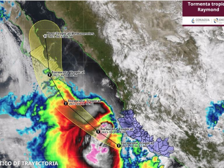 La tormenta tropical Raymond se desplaza de forma paralela a las costas de Colima y Jalisco.