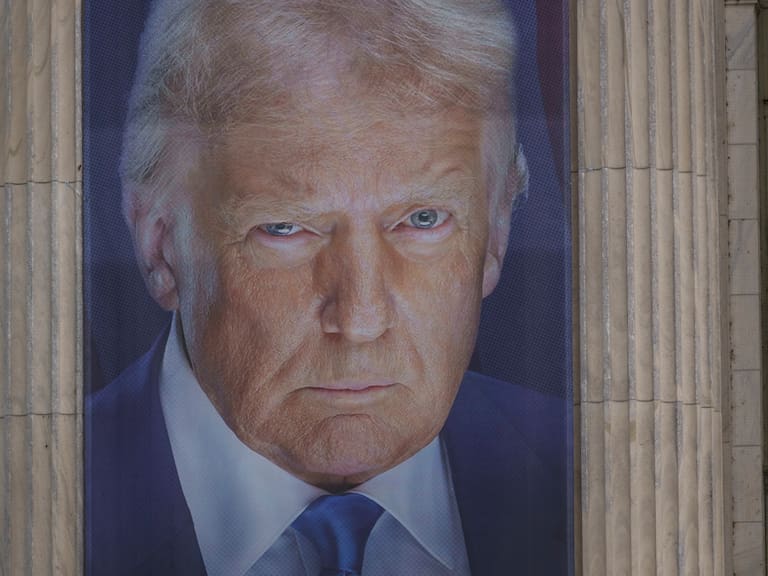 Banner Of President Donald Trump At U.S. Department of Agriculture