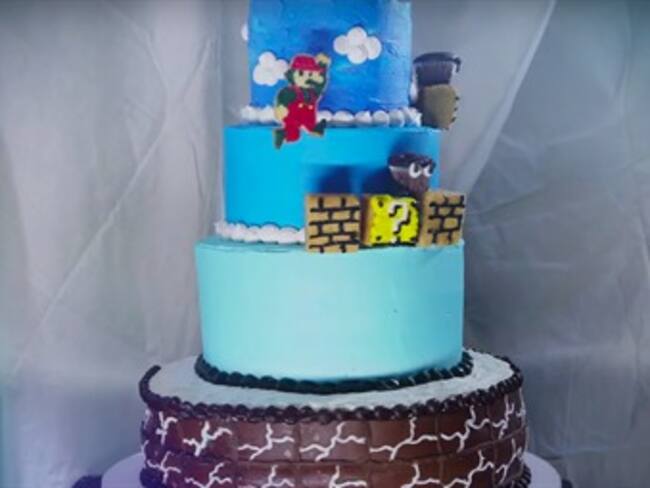 ¡Increíble! Hicieron en un pastel el 1er nivel de Mario Bross