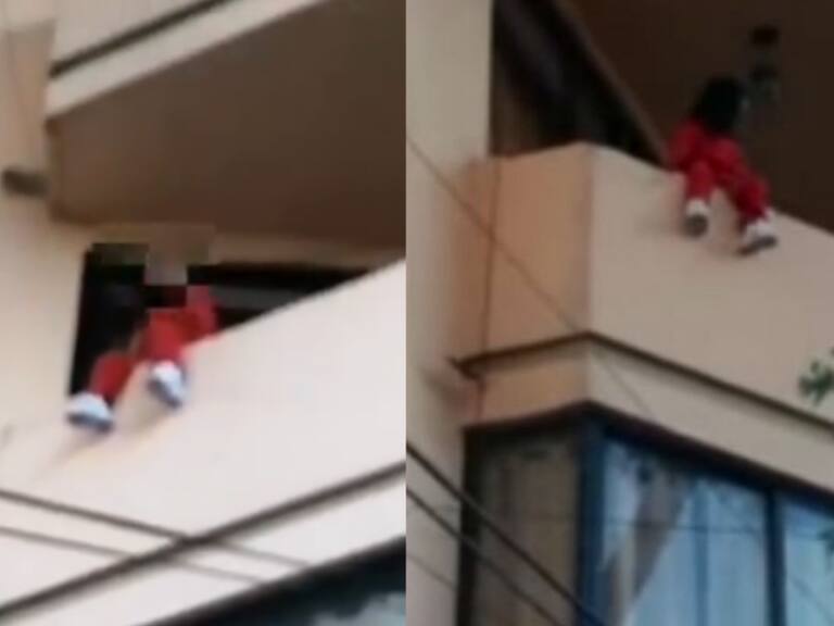 Salvan a niña de 4 años de caer de un balcón en la CDMX