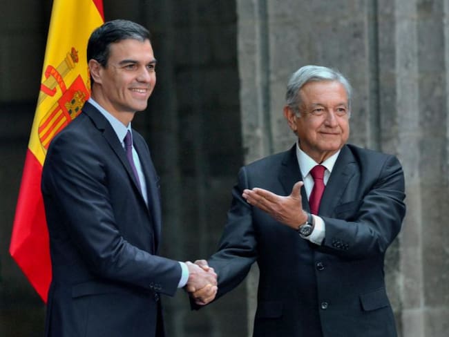 AMLO recibe a Pedro Sánchez en Palacio Nacional