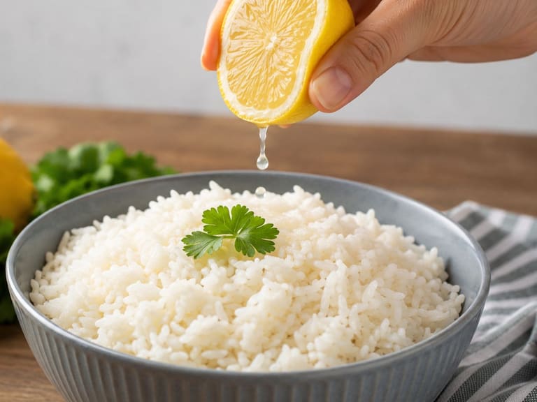 El truco del limón en el arroz: así mejora la textura y evita que los granos se peguen. IA