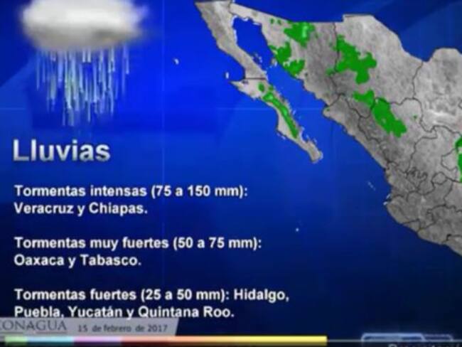 Pronóstico del Tiempo del 15 de febrero