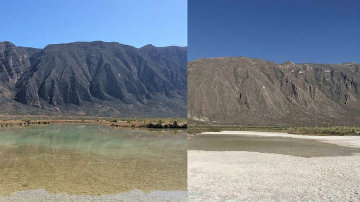 Las imágenes de Cuatrociénegas que muestran cómo se está secando el valle