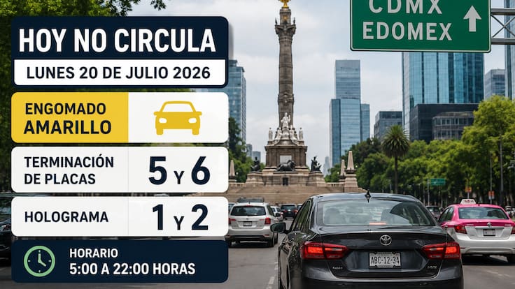 Programa Hoy No Circula lunes 20 de julio: confirman que autos descansan en la CDMX y Edomex