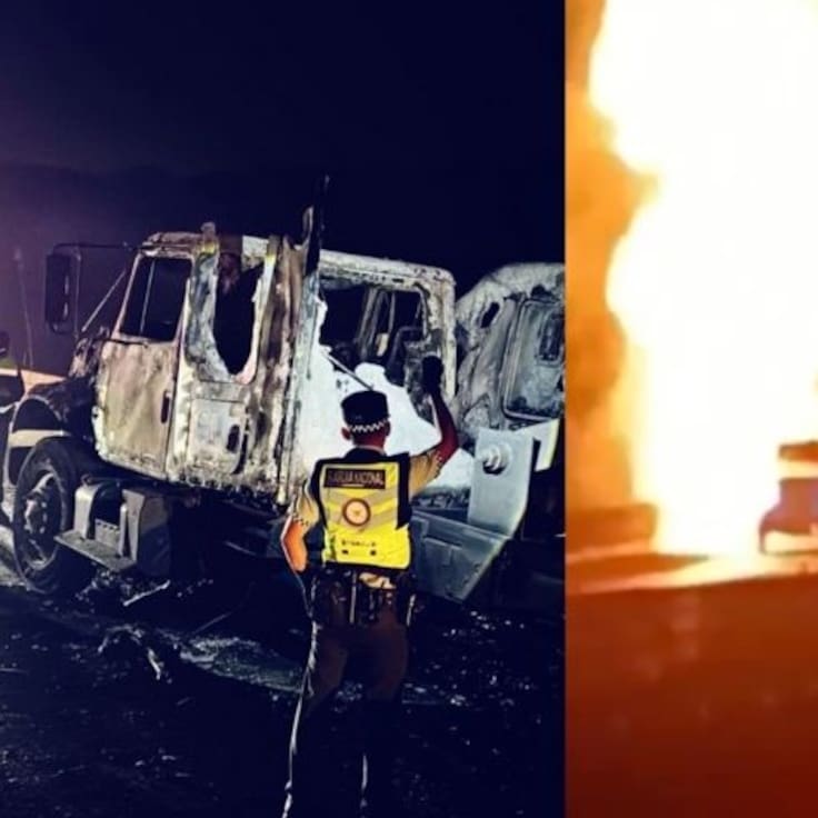 Un automovilista se aproximó peligrosamente a una pipa incendiada en la México-Querétaro y quedó expuesto a la explosión | VIDEO