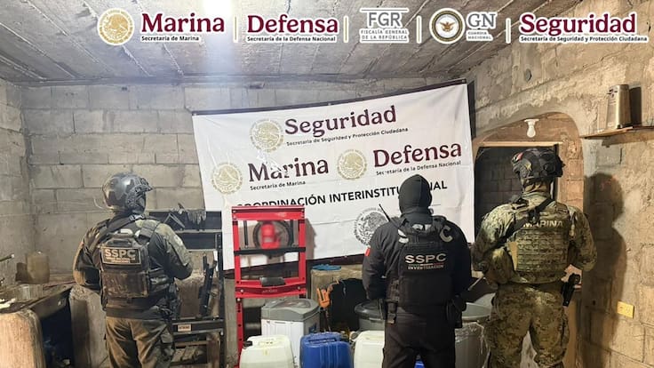 Semar desmantela laboratorio de drogas sintéticas en Sinaloa y detiene a cuatro personas