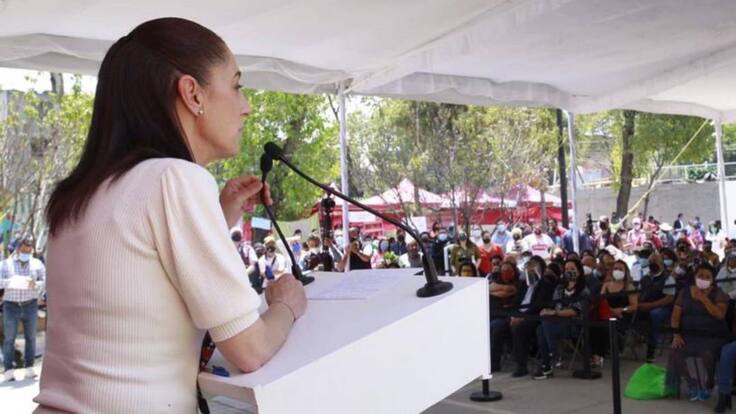 Sheinbaum hace promoción de programas sociales en plena veda electoral